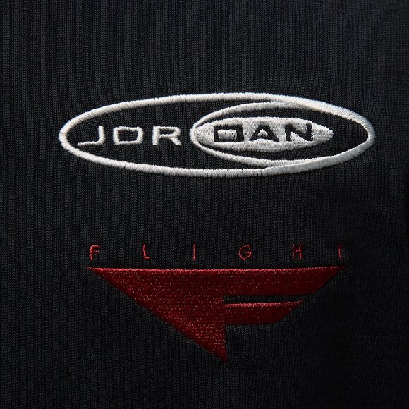 Air Jordan Essentials Long Sleeve Rugby Shirt Black Red BRED HF9323-010 M 1 2 3 - Picture 12 of 14